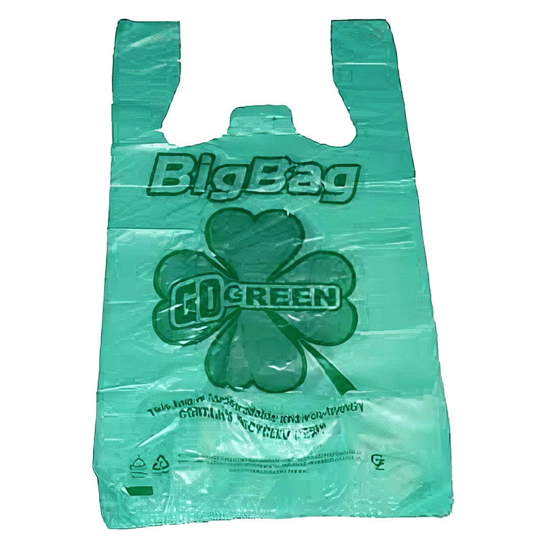 Bag 12X7X22 IN 1/7 Plastic 15MIC Green Go Green Shamrock T-Sack 700/Case