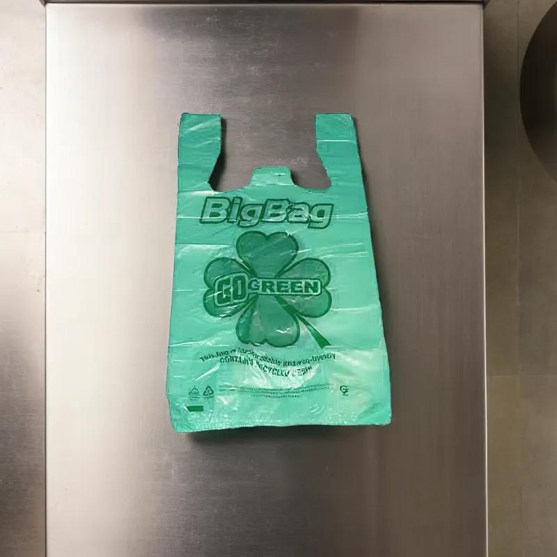 Bag 12X7X22 IN 1/7 Plastic 15MIC Green Go Green Shamrock T-Sack 700/Case