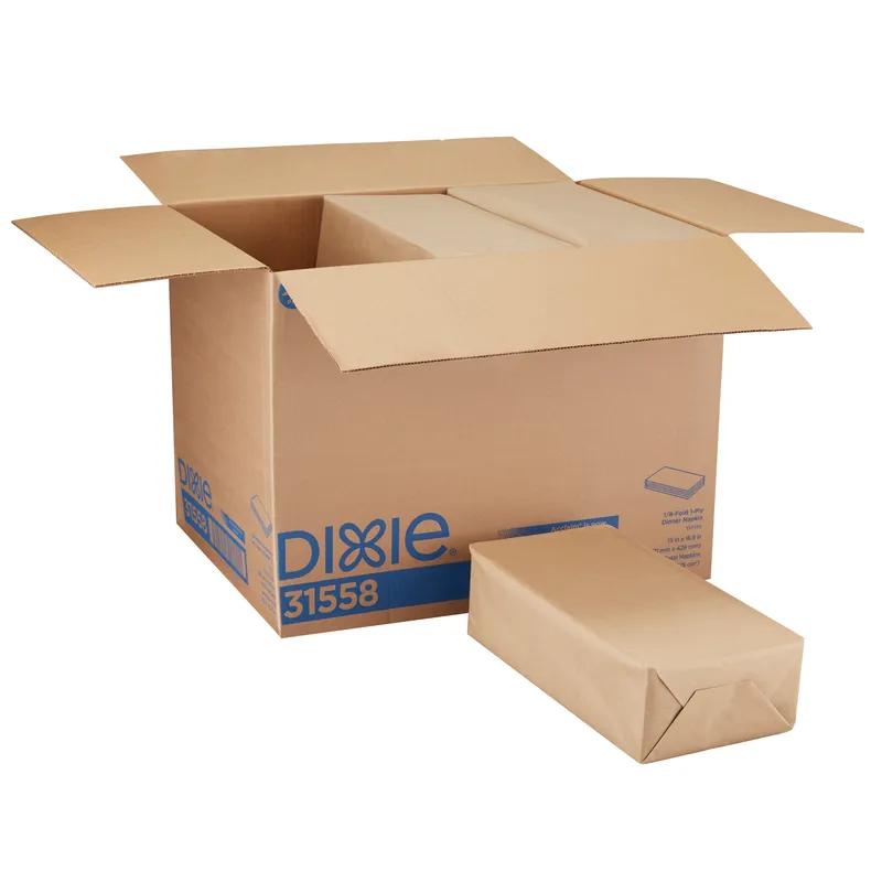 Dixie® Dinner Napkins 16.8X15 IN White Paper 1PLY 1/8 Fold 350 Count/Pack 12 Packs/Case 4200 Count/Case