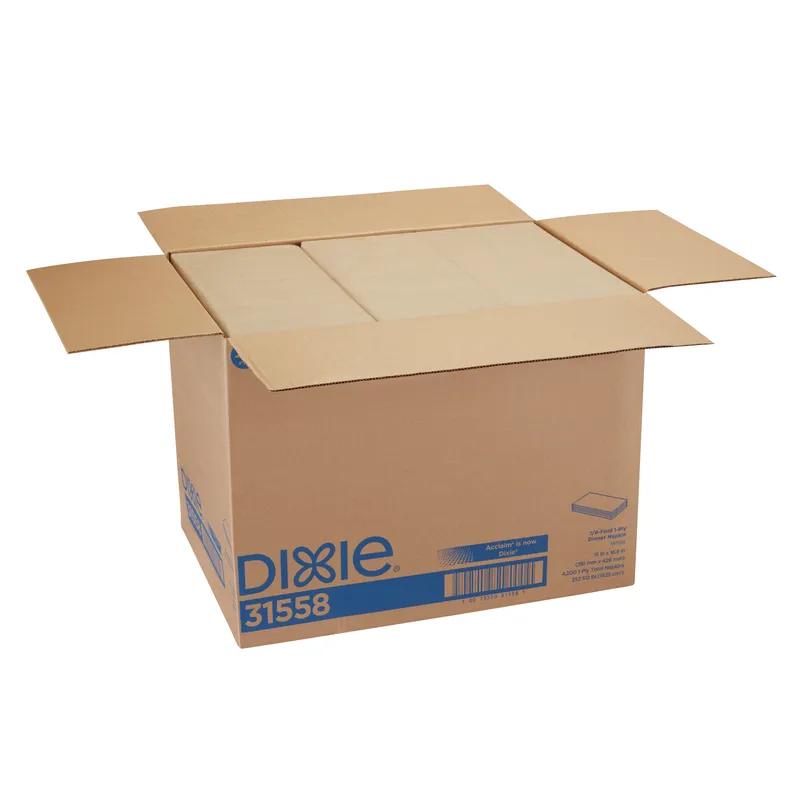 Dixie® Dinner Napkins 16.8X15 IN White Paper 1PLY 1/8 Fold 350 Count/Pack 12 Packs/Case 4200 Count/Case