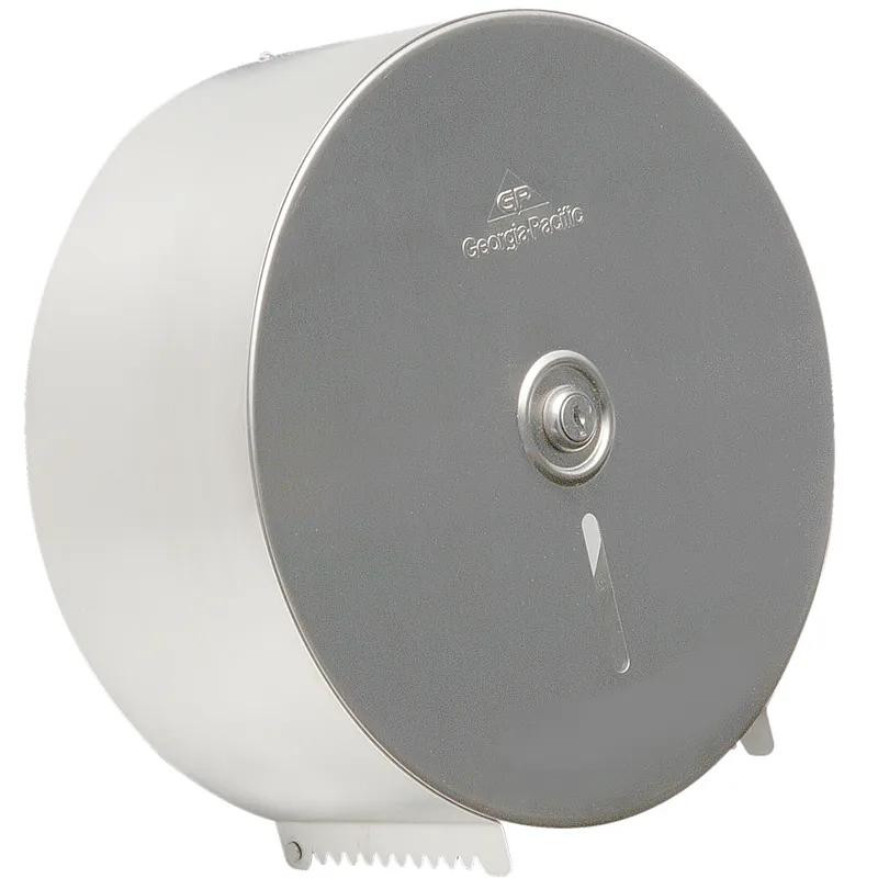 Toilet Paper Dispenser 9 IN Stainless Steel Wall Mount, Locking Silver 1-Roll Jumbo Jr (JRT) High Capacity 1/Each