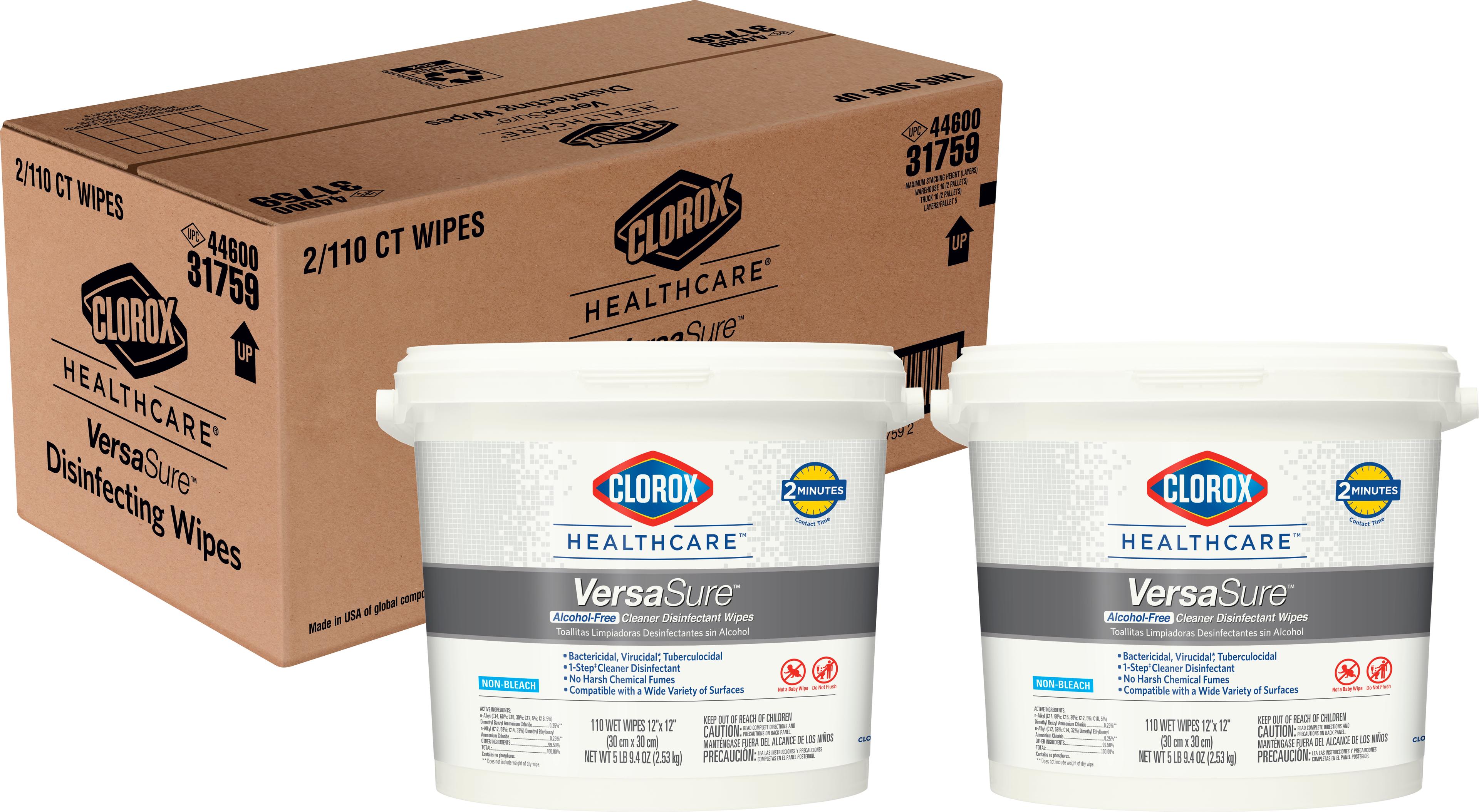 Clorox Healthcare® VeraSure® Unscented One-Step Disinfectant Multi Surface Wipe Quat 110 Count/Pack 2 Packs/Case