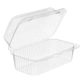 Essentials Take-Out Container Hinged With Dome Lid Small (SM) 7X4X3 IN RPET Clear Rectangle 500/Case