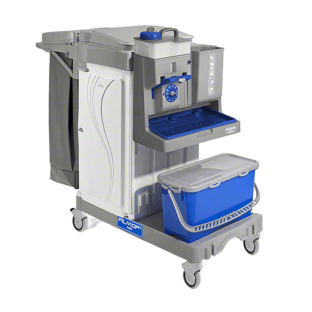 Patient Room Alpha ES Workstation 55/39 Complete Janitorial Cleaning Cart With Equodose Tank 1/Case