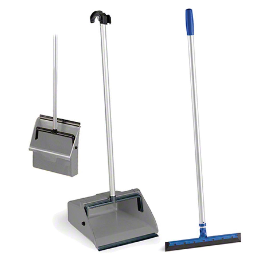 Jobby Dust Pan Black With Squeegee Ergonomic Handle 12/Case