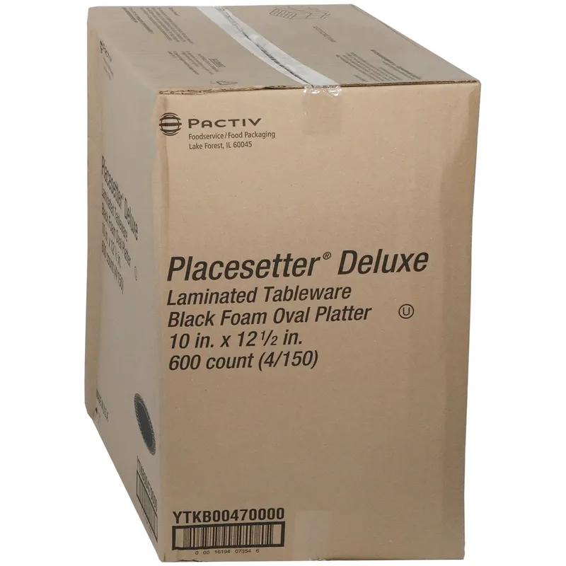 Placesetter® Serving Tray Base 10X12.5X1 IN Polystyrene Foam Black Oval 600/Case