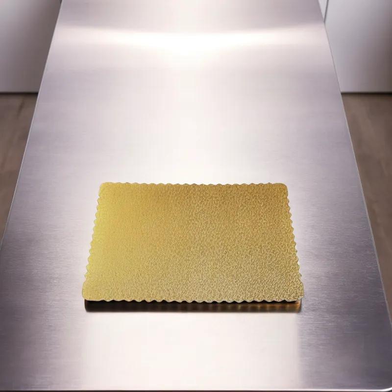 Cake Board 1/4 Size 13.75X9.75 IN Corrugated Paperboard Gold 50/Case