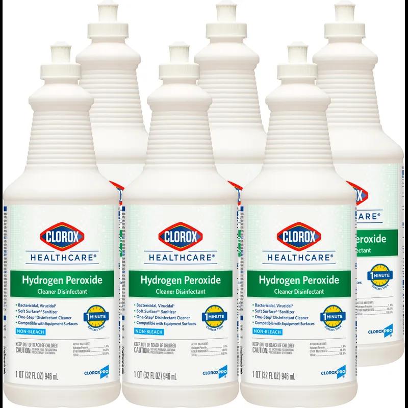 Clorox Healthcare® Hydrogen Peroxide Unscented One-Step Disinfectant 32 FLOZ Multi Surface RTU 6/Case