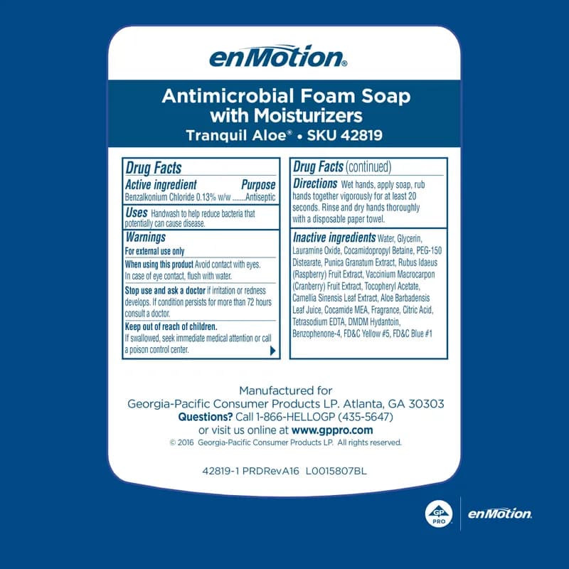 enMotion® Hand Soap Foam 1200 mL Tranquil Aloe Green Antimicrobial 2/Case