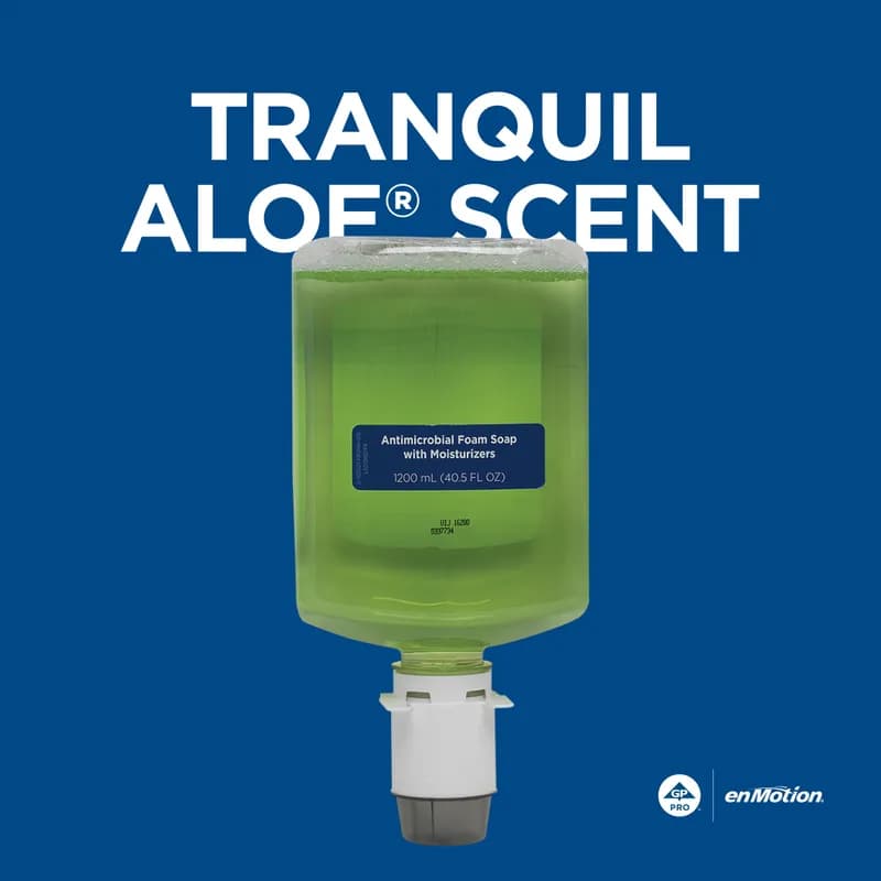 enMotion® Hand Soap Foam 1200 mL Tranquil Aloe Green Antimicrobial 2/Case