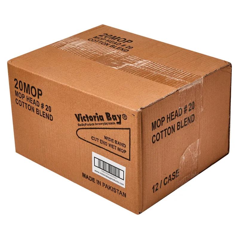 Bristles Mop Head White Cotton 4PLY Cut End Refill 12/Case