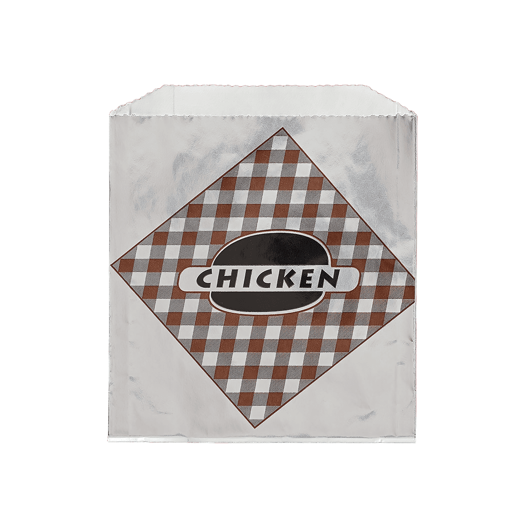 Chicken Bag 6X0.75X6.5 IN Foil-Lined Paper Kraft Paper 1000/Case