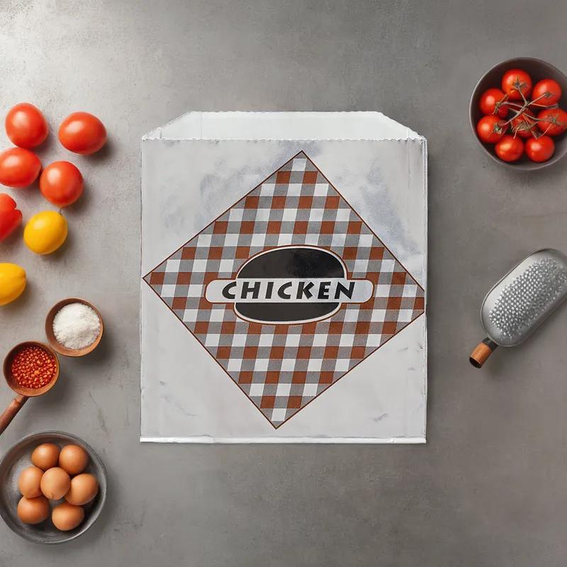 Chicken Bag 6X0.75X6.5 IN Foil-Lined Paper Kraft Paper 1000/Case