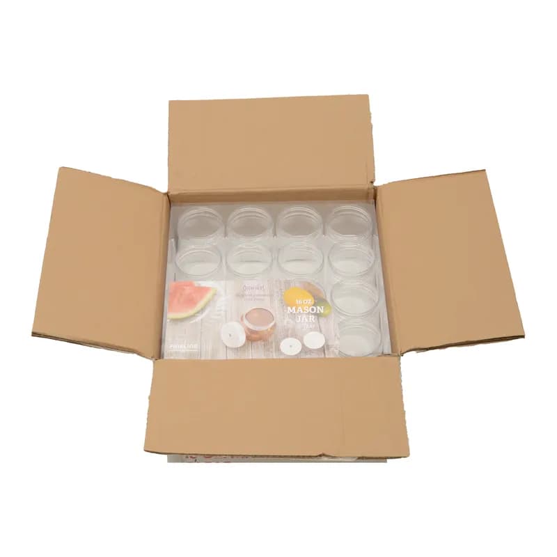 Quenchers Cup Mason Jar 16 OZ PET Clear 64/Case