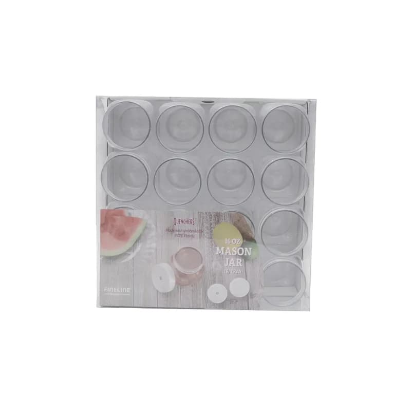 Quenchers Cup Mason Jar 16 OZ PET Clear 64/Case