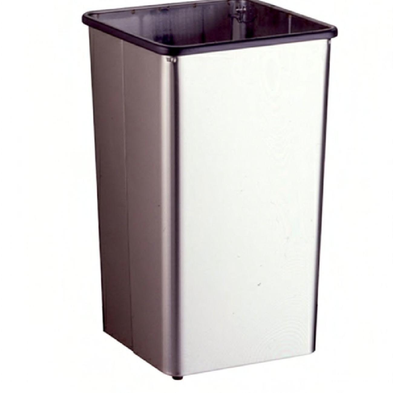 Trash Can 13.38X13.38X21.75 IN 13 GAL Stainless Steel Open Top 1/Each