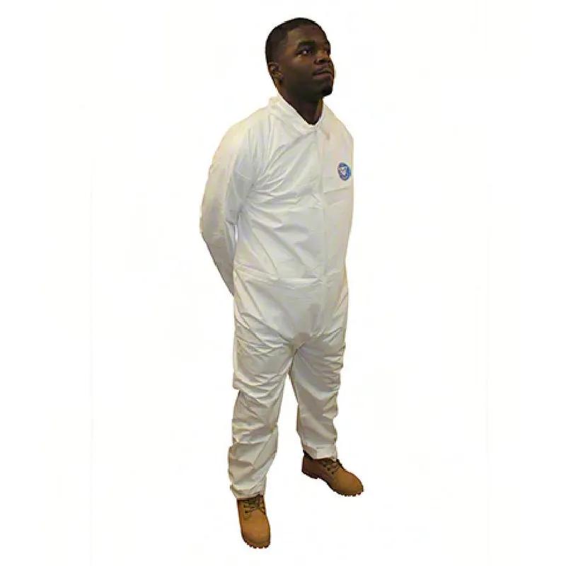 ProMax® Coveralls XL White Microporous Fabric Zippered Front Long Sleeve 25/Case
