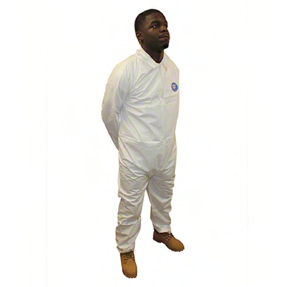 ProMax® Coveralls XL White Microporous Fabric Zippered Front Long Sleeve 25/Case