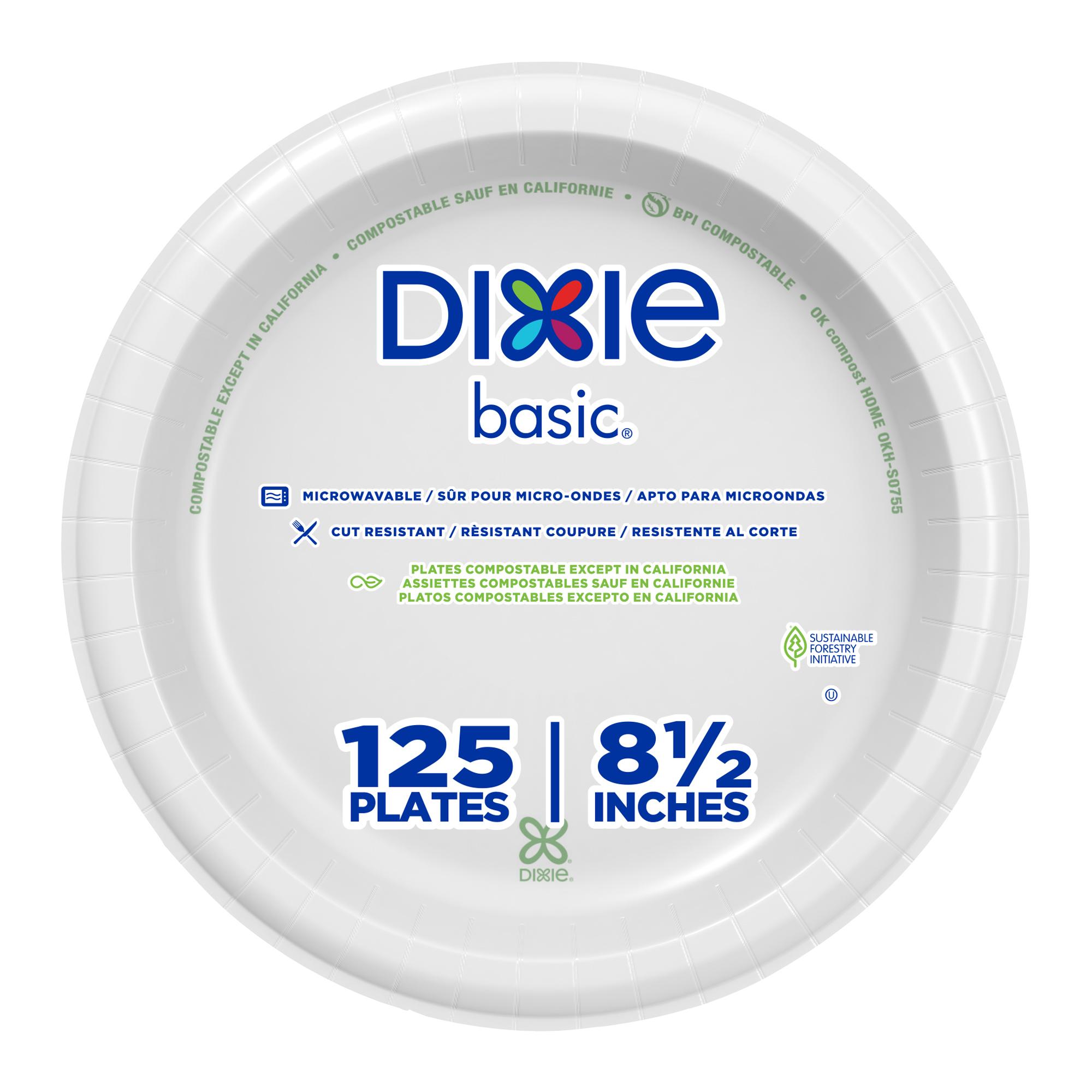 Dixie Basic Plate 8.5 IN Paper White Kosher 500/Case