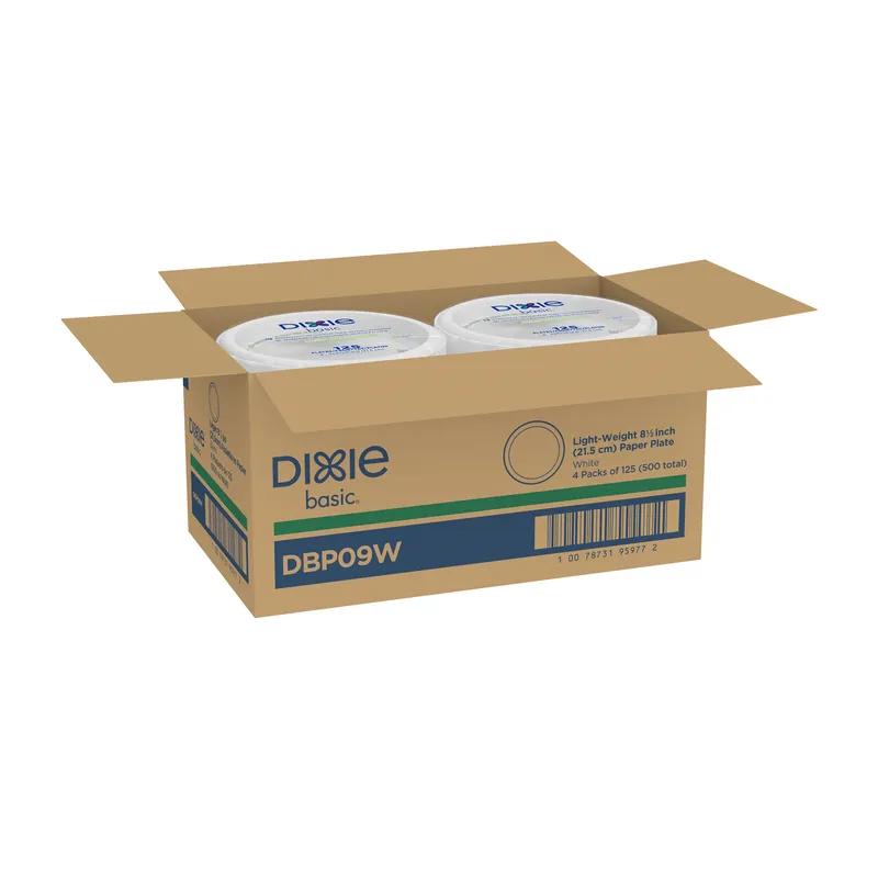 Dixie Basic Plate 8.5 IN Paper White Kosher 500/Case