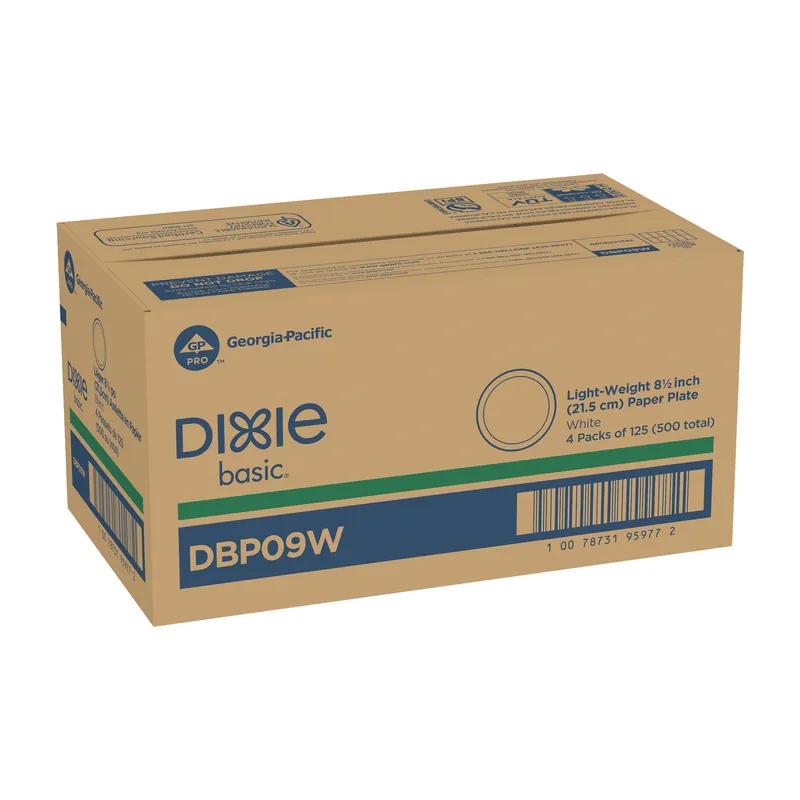 Dixie Basic Plate 8.5 IN Paper White Kosher 500/Case