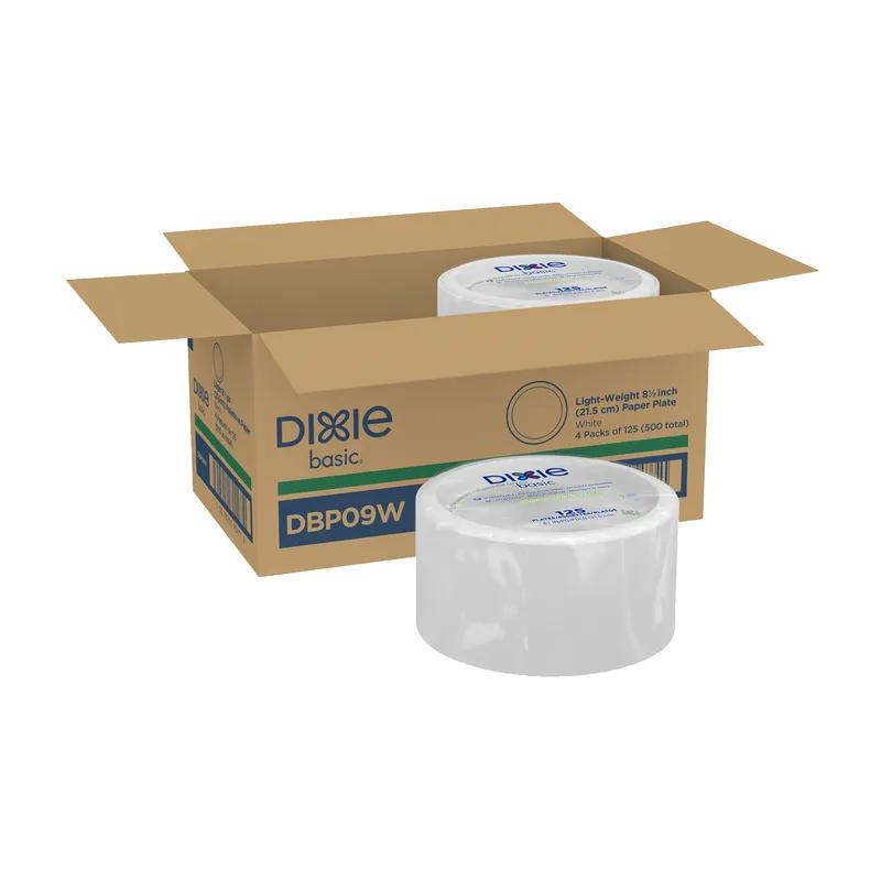 Dixie Basic Plate 8.5 IN Paper White Kosher 500/Case