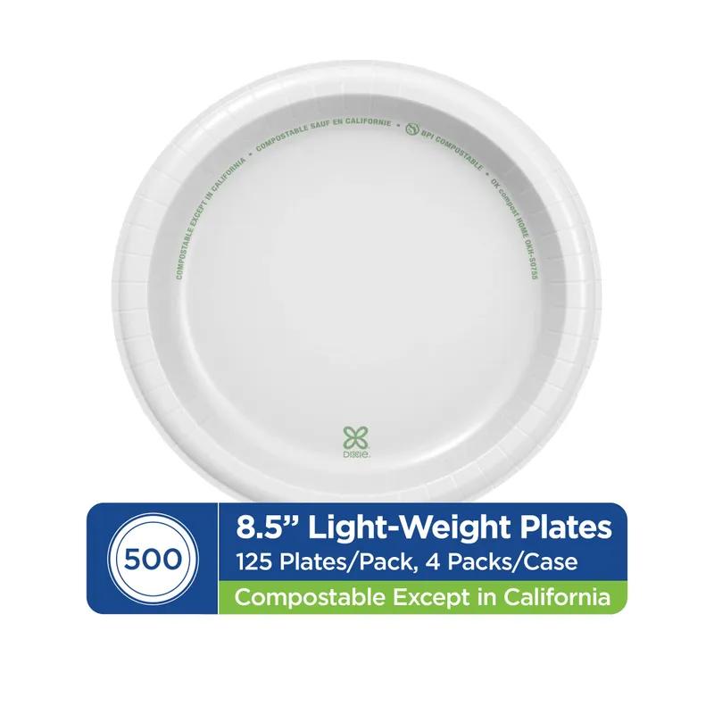 Dixie Basic Plate 8.5 IN Paper White Kosher 500/Case