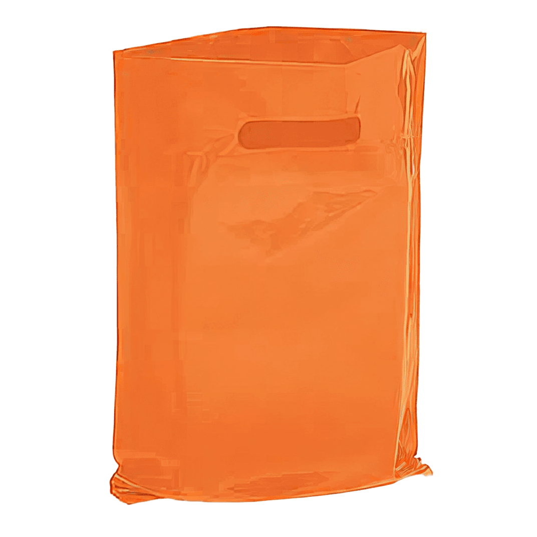 Shopper Bag 1/6 LDPE 2MIL Orange With Window 120/Case