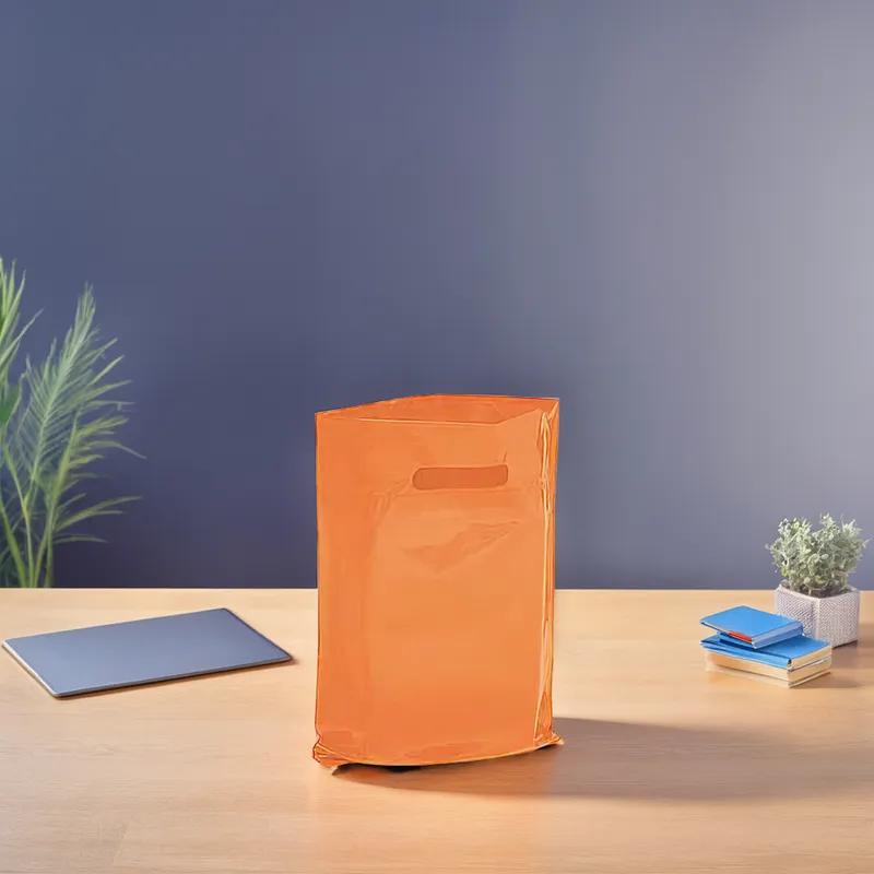 Shopper Bag 1/6 LDPE 2MIL Orange With Window 120/Case