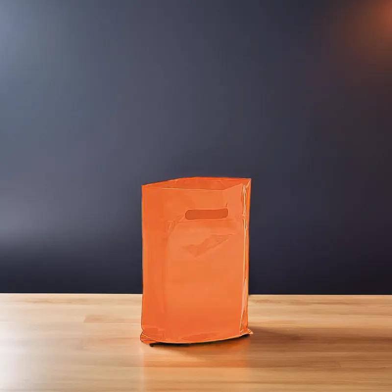 Shopper Bag 1/6 LDPE 2MIL Orange With Window 120/Case