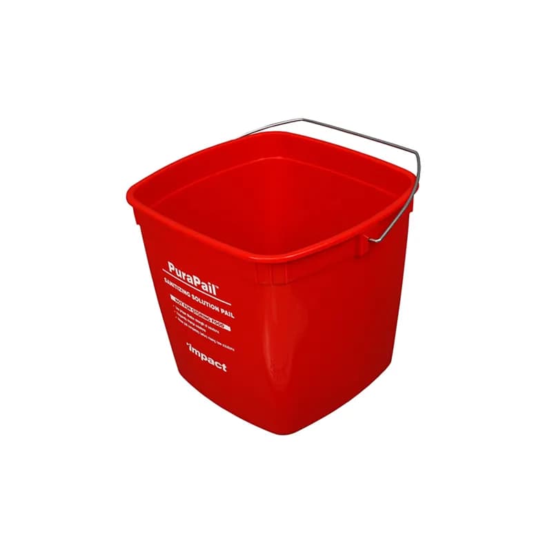 Impact® PuraPail Utility Bucket & Pail 6 QT PE Red Color Coded Sanitizer 1/Each