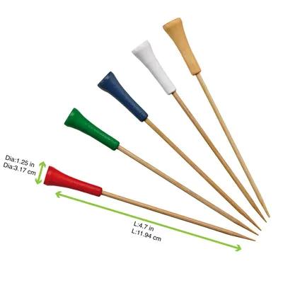 Skewer 4.7 IN Bamboo Golf Tee Assorted 100 Count/Pack 10 Packs/Case 1000 Count/Case