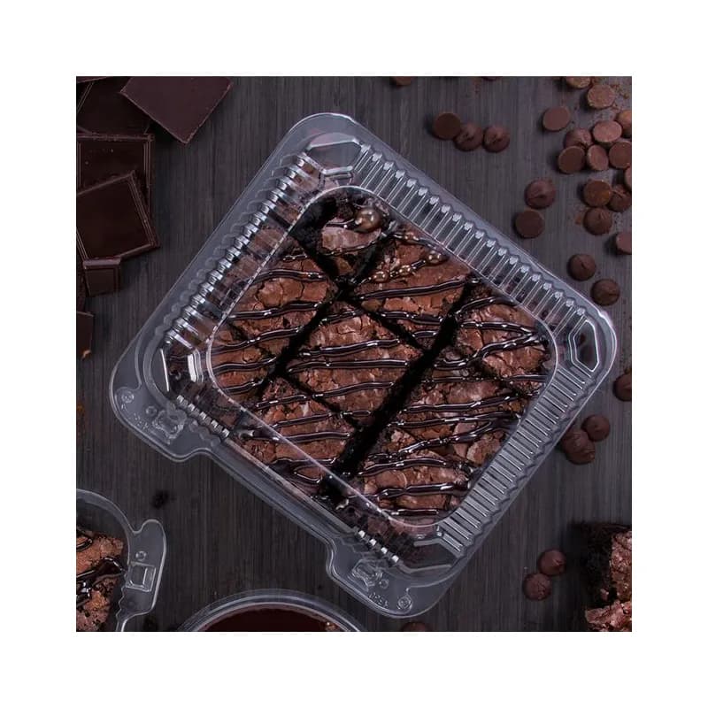 Dart® StayLock® Take-Out Container Hinged Medium (MED) 8.25X7.8X3 IN OPS Clear Bar Lock 125 Count/Pack 2 Packs/Case