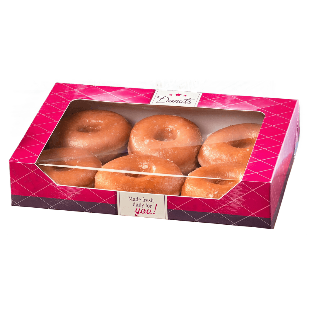 Flat Donut Box 6 CT Paperboard 150/Case