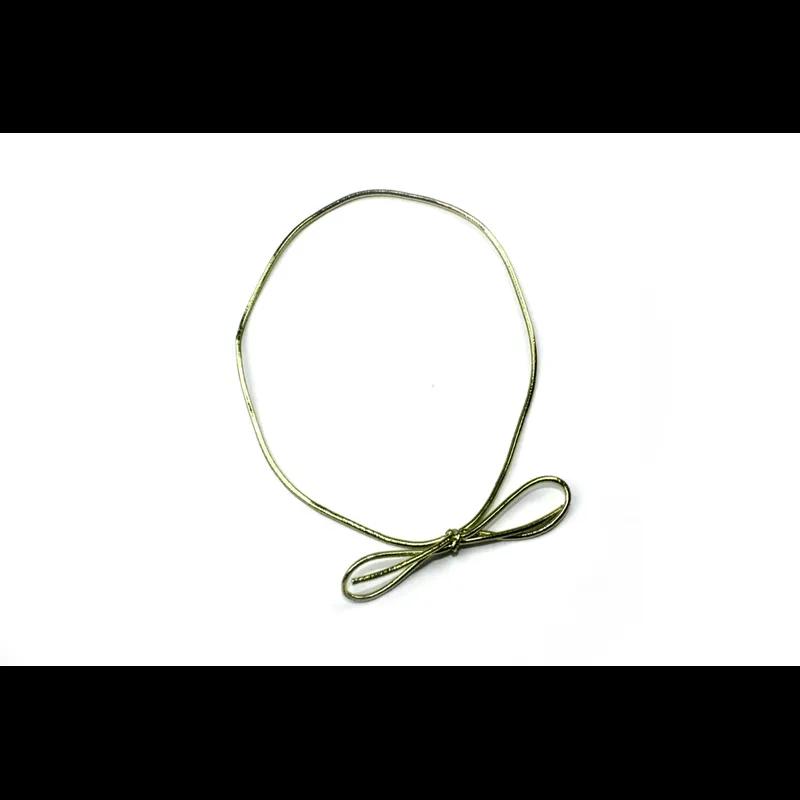 Stretch Ties 19 IN Gold Metallic Elastic Inside Loop Bowed 1000/Case