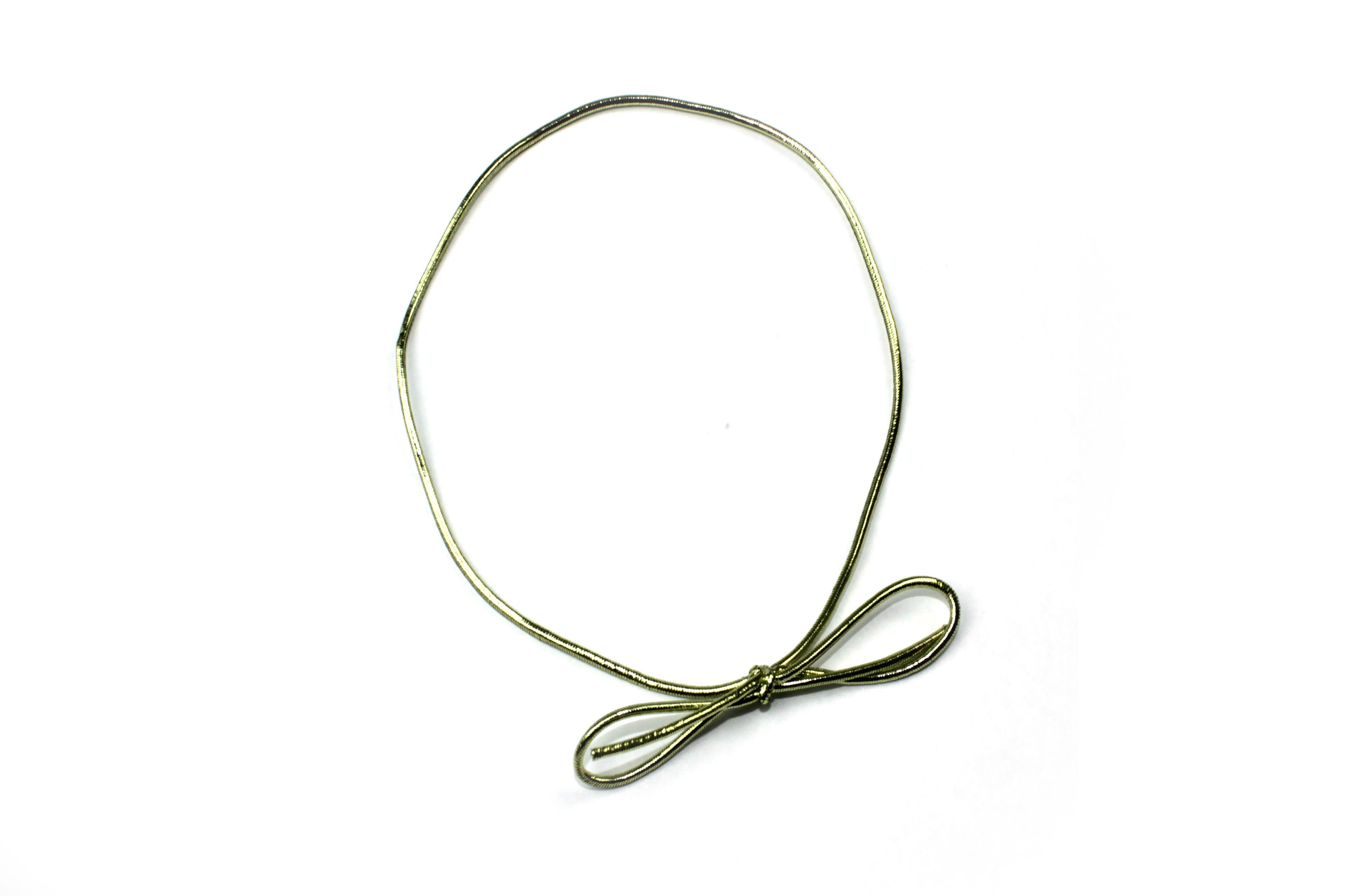 Stretch Ties 19 IN Gold Metallic Elastic Inside Loop Bowed 1000/Case