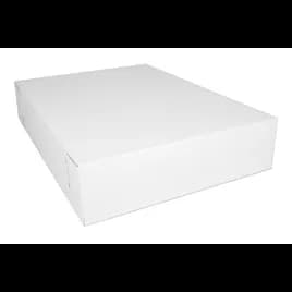 Donut Box 18X13X3.5 IN Clay-Coated Kraft Board White Kraft Rectangle Lock Corner 100/Bundle