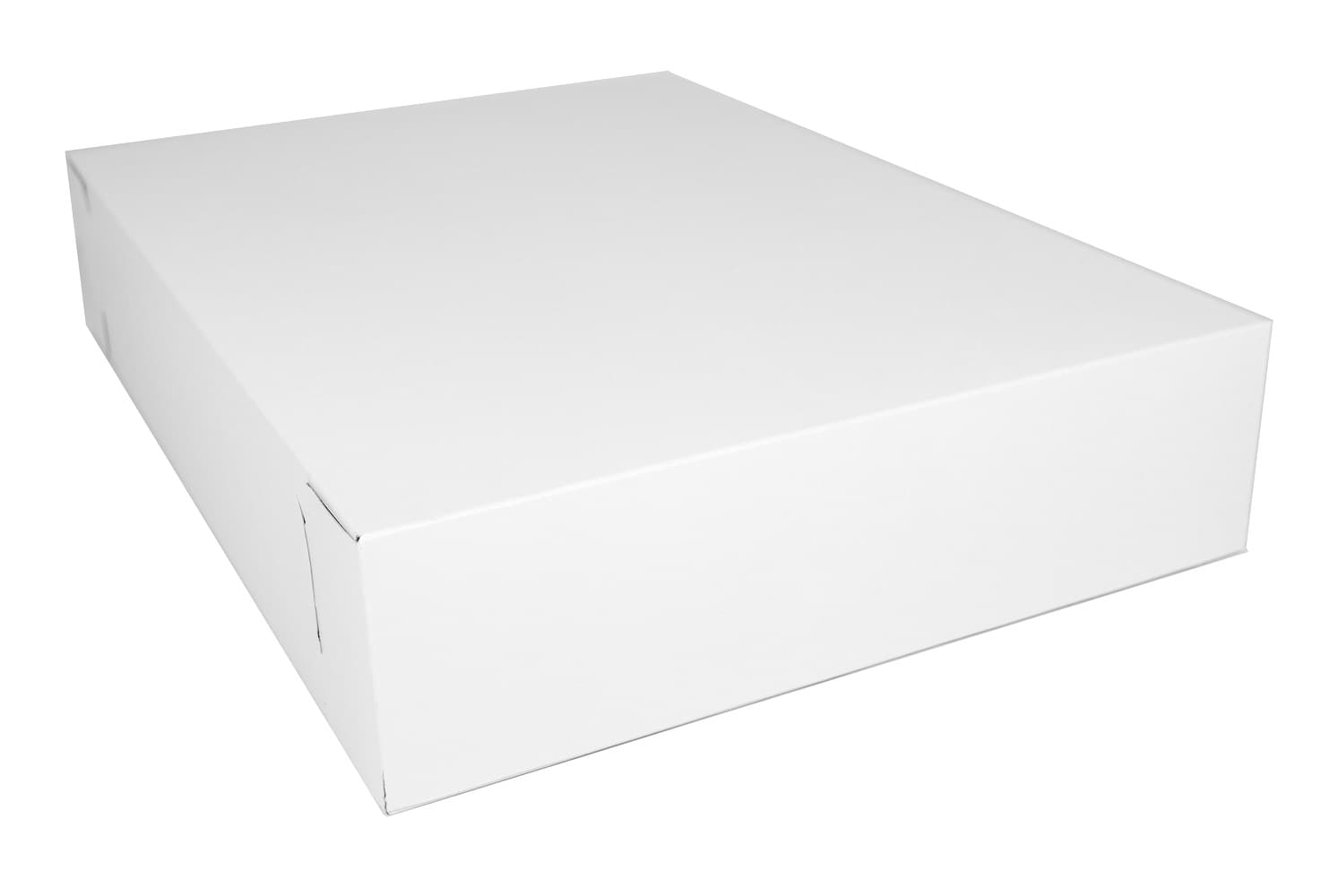Donut Box 18X13X3.5 IN Clay-Coated Kraft Board White Kraft Rectangle Lock Corner 100/Bundle