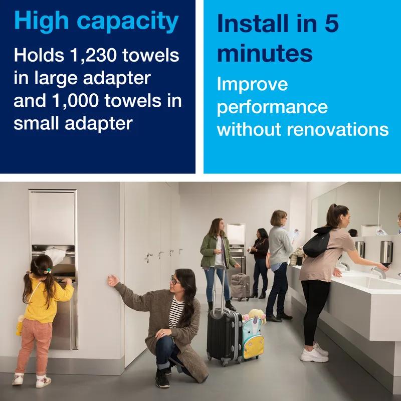 Tork PeakServe Paper Towel Dispenser H5 3.8X14.37X20.43 IN Plastic White Recessed Cabinet Large Adapter 1/Each