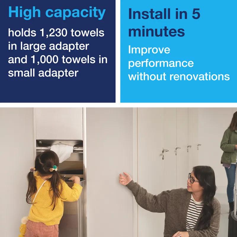 Tork PeakServe Paper Towel Dispenser H5 3.8X14.37X20.43 IN Plastic White Recessed Cabinet Large Adapter 1/Each