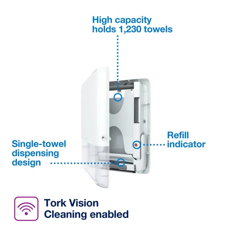 Tork PeakServe Mini Continuous™ H5 Paper Towel Dispenser 3.97X14.44X19.3 IN Plastic Wall Mount White 1/Each
