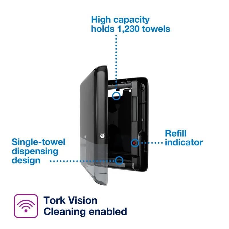 Tork PeakServe Mini Continuous™ Paper Towel Dispenser Mini 3.97X14.44X19.3 IN Plastic Black 1/Each