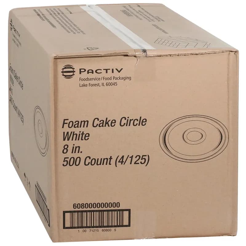 Cake Circle 8 IN Polystyrene Foam White Round 500/Case