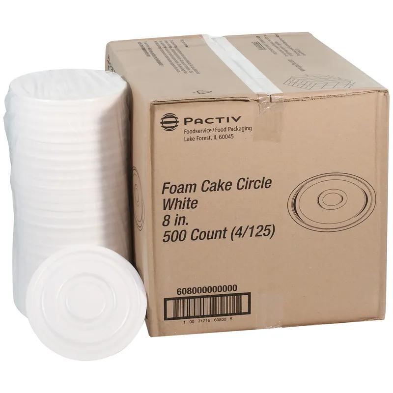 Cake Circle 8 IN Polystyrene Foam White Round 500/Case