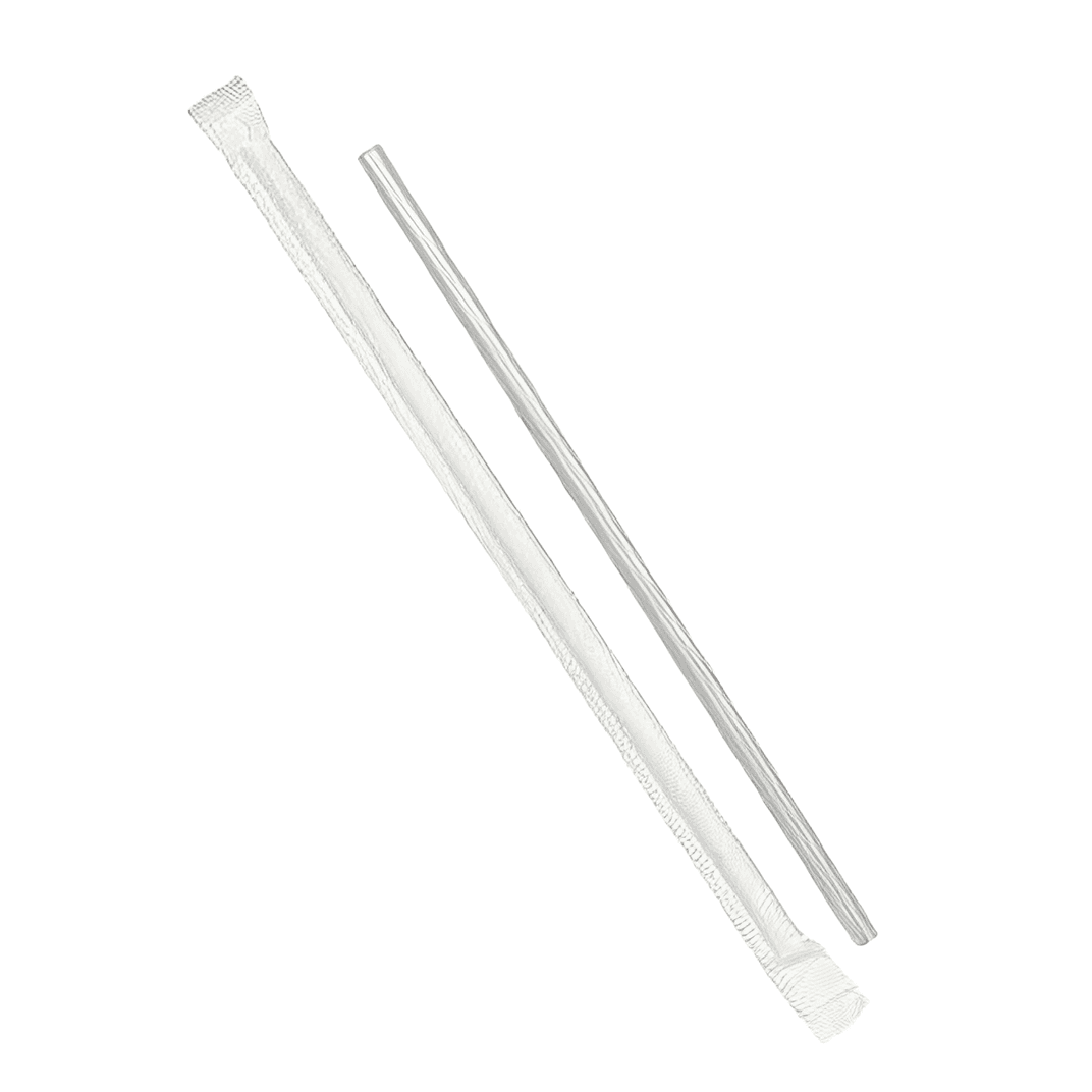 Jumbo Straw 0.219X7.75 IN Plastic Translucent Paper Wrapped 12000/Case