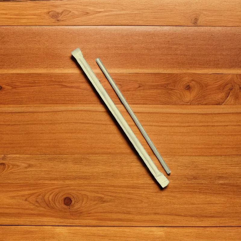 Jumbo Straw 0.219X7.75 IN Plastic Translucent Paper Wrapped 12000/Case