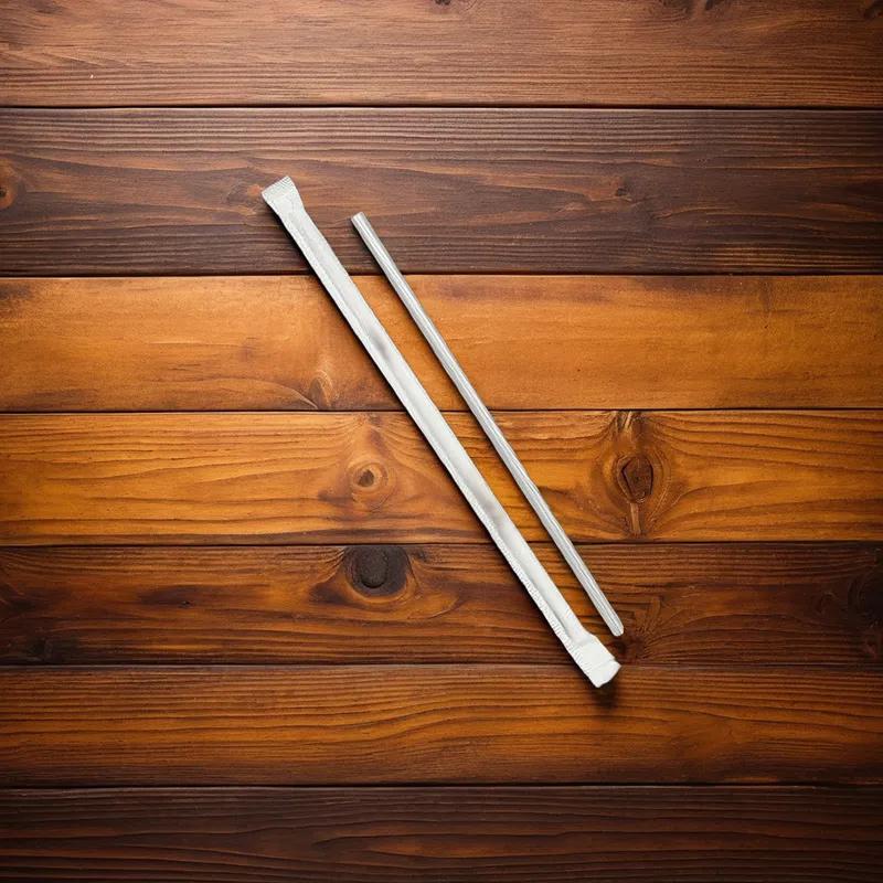 Jumbo Straw 0.219X7.75 IN Plastic Translucent Paper Wrapped 12000/Case