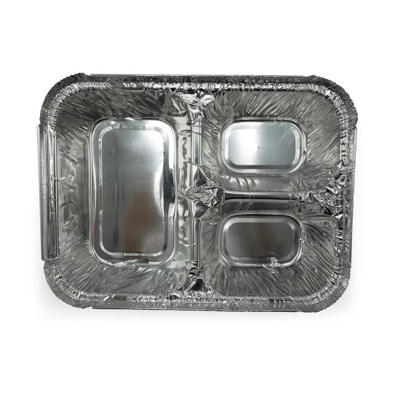 Victoria Bay Take-Out Container Base 8.58X6.5X1.7 IN 3 Compartment Aluminum Silver Oblong 500/Case
