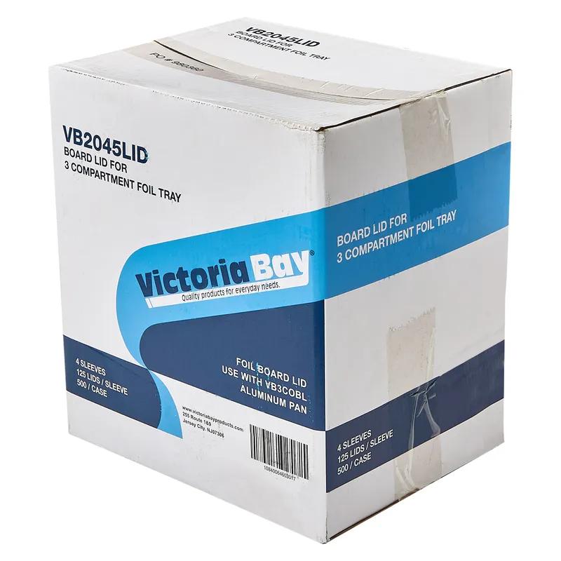 Victoria Bay Lid Flat Paperboard Silver Oblong For Container Unhinged 500/Case