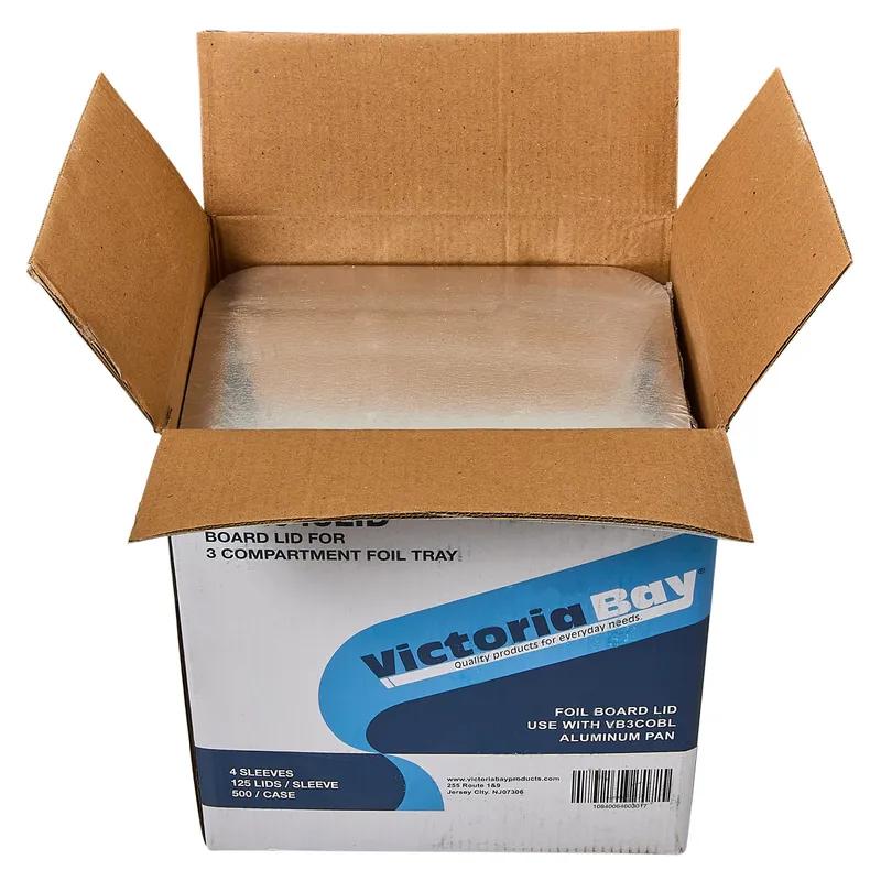 Victoria Bay Lid Flat Paperboard Silver Oblong For Container Unhinged 500/Case